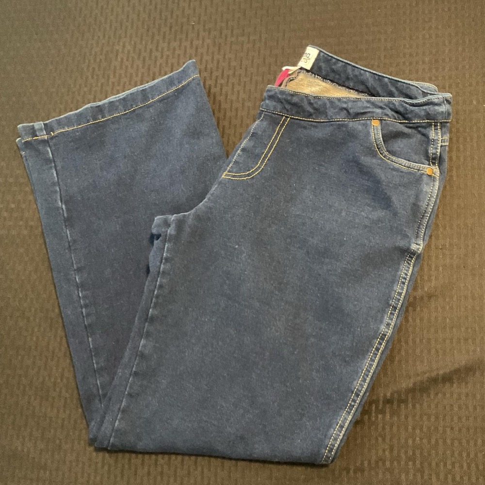 Pajama Jeans Jeans Womens Large Blue Dark Wash High Rise Straight Stretch Denim